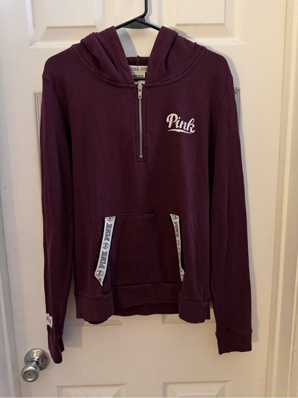 PINK Victoria's Secret Half-Zip Hoodie in Plum